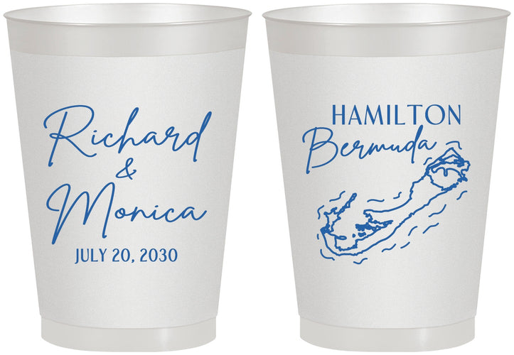 Personalized Wedding 8 oz Frosted Cups - Bermuda | 512