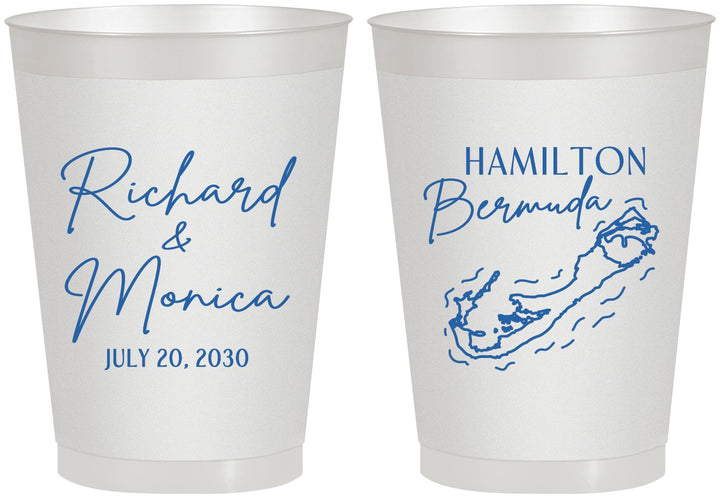 Personalized Wedding 8 oz Frosted Cups - Bermuda | 512