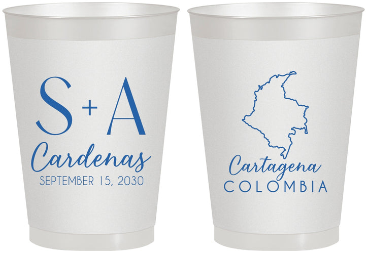 Personalized Wedding 8 oz Frosted Cups - Colombia | 516