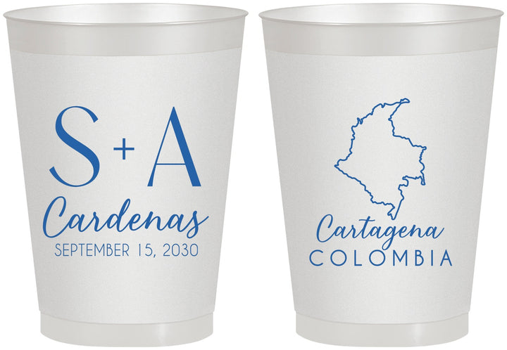 Personalized Wedding 8 oz Frosted Cups - Colombia | 516