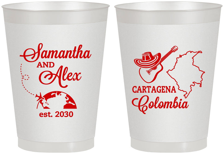 Personalized Wedding 8 oz Frosted Cups - Colombia | 517