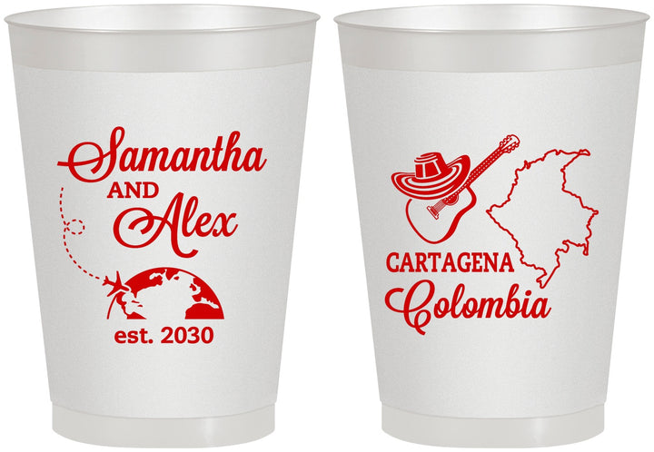 Personalized Wedding 8 oz Frosted Cups - Colombia | 517
