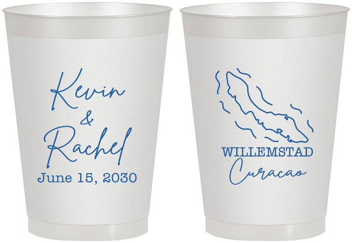 Personalized Wedding 8 oz Frosted Cups - Curacao | 520
