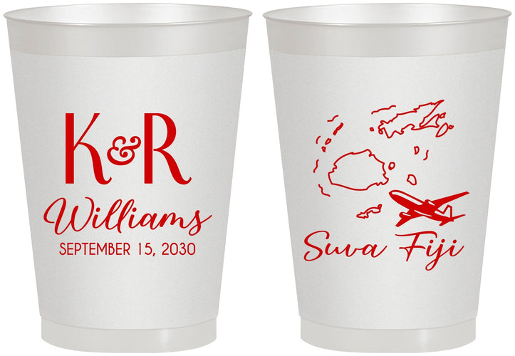 Personalized Wedding 8 oz Frosted Cups - Fiji | 524