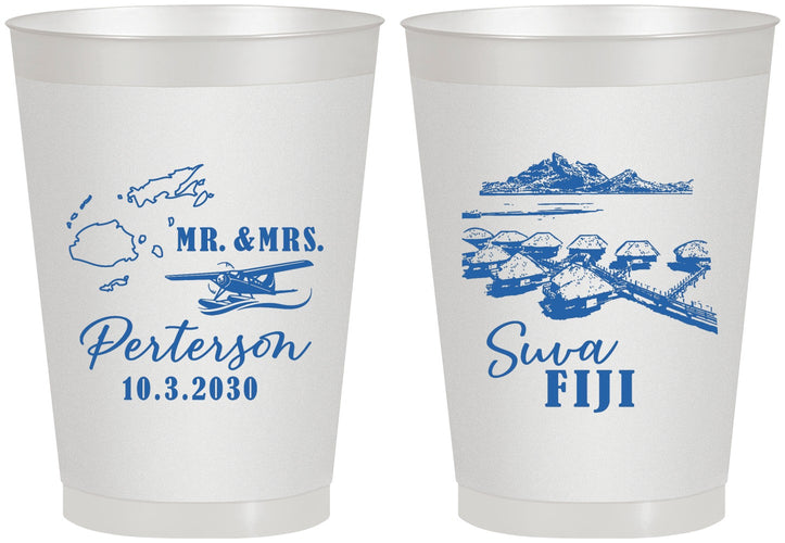 Personalized Wedding 8 oz Frosted Cups - Fiji | 525