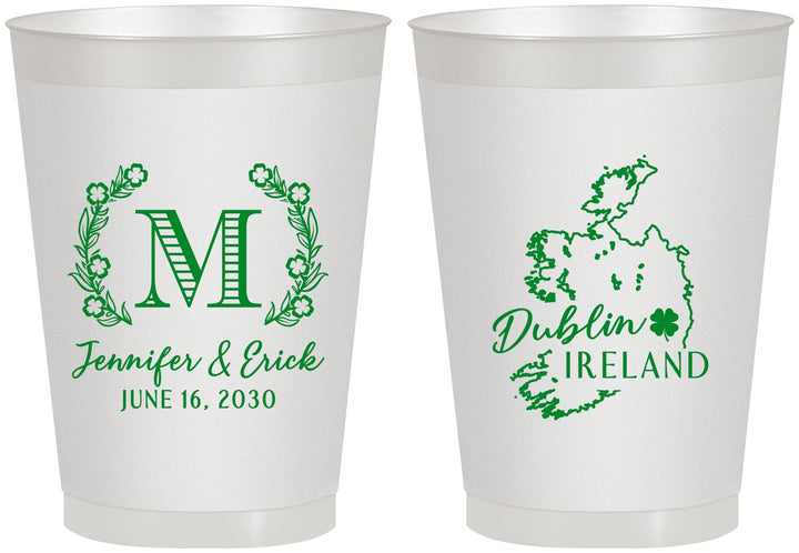Personalized Wedding 8 oz Frosted Cups - Ireland | 528