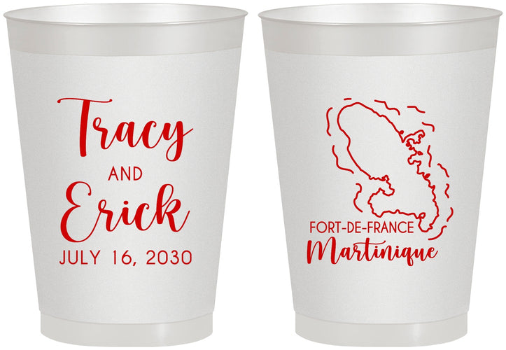 Personalized Wedding 8 oz Frosted Cups - Martinique | 532