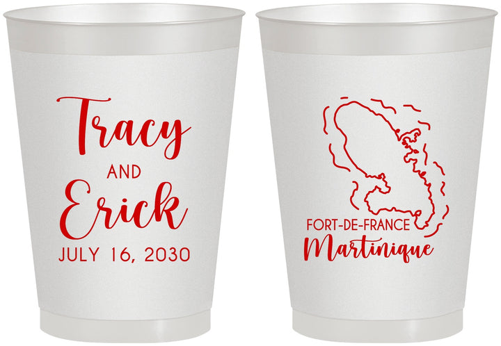 Personalized Wedding 8 oz Frosted Cups - Martinique | 532