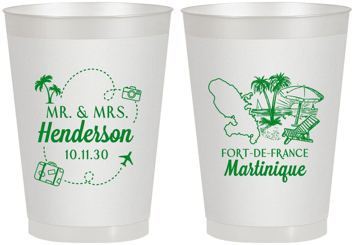 Personalized Wedding 8 oz Frosted Cups - Martinique | 533