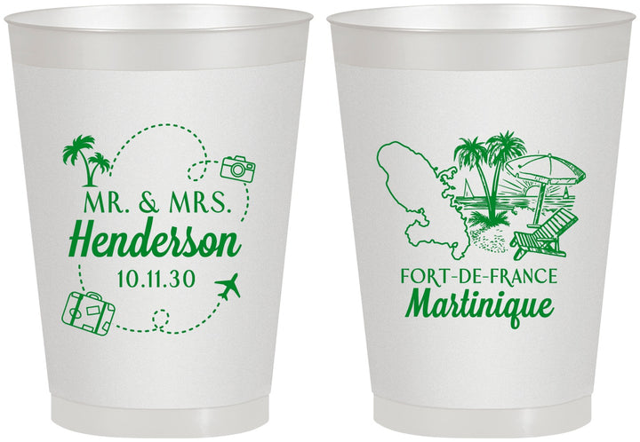 Personalized Wedding 8 oz Frosted Cups - Martinique | 533