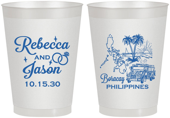 Personalized Wedding 8 oz Frosted Cups - Philippines | 537