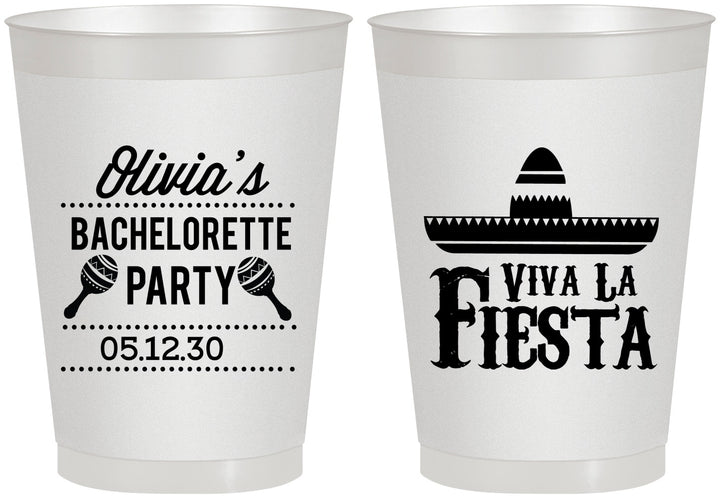 Personalized Bachelorette 8 oz Frosted Cups - Viva La Fiesta | 60001