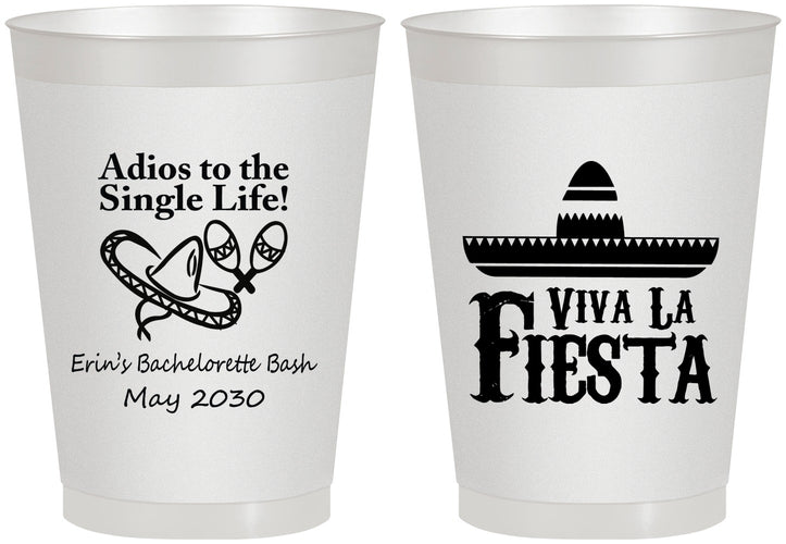 Personalized Bachelorette 8 oz Frosted Cups - Viva La Fiesta | 60005