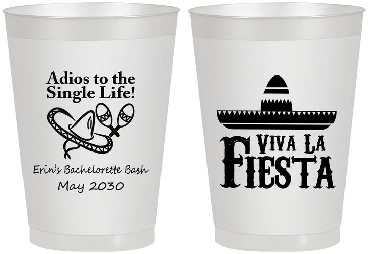 Personalized Bachelorette 8 oz Frosted Cups - Viva La Fiesta | 60005