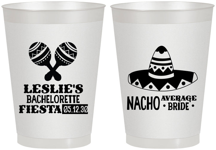 Personalized Bachelorette 8 oz Frosted Cups - Nacho Average Bride | 60007