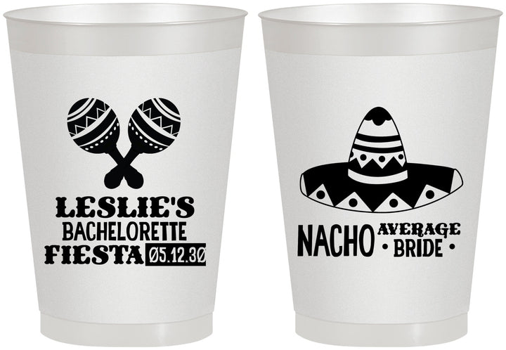 Personalized Bachelorette 8 oz Frosted Cups - Nacho Average Bride | 60007