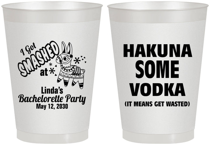 Personalized Bachelorette 8 oz Frosted Cups - Mexico Fiesta | 60008