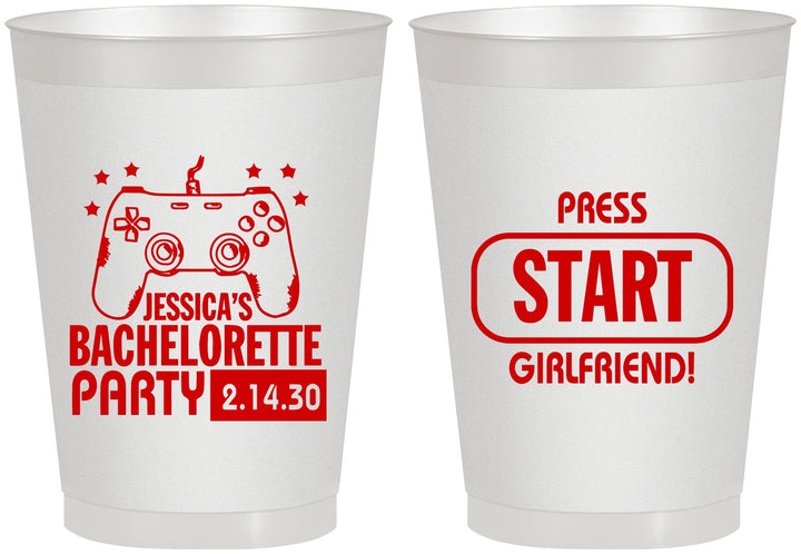 Personalized Bachelorette 8 oz Frosted Cups - Video Games | 60009