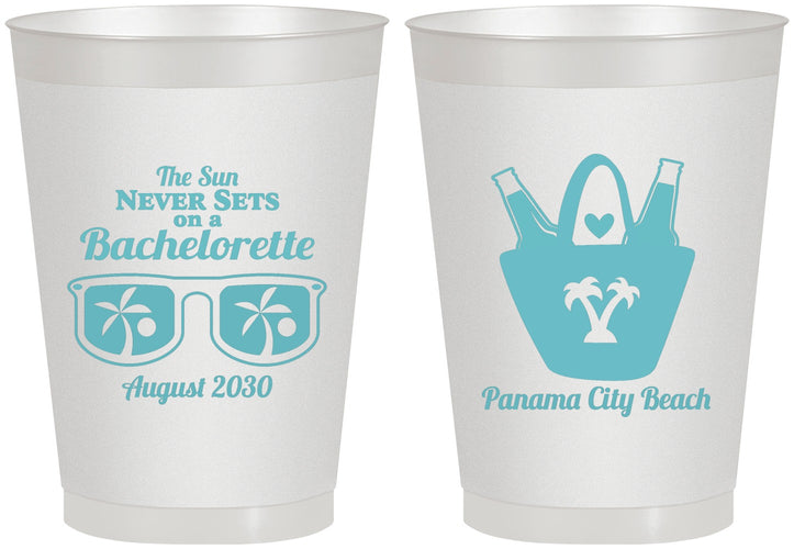 Personalized Bachelorette 8 oz Frosted Cups - Beach | 60010
