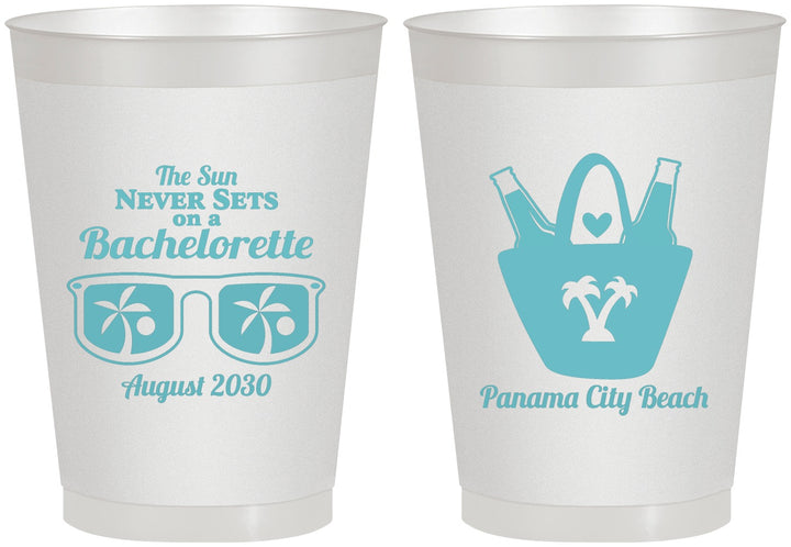 Personalized Bachelorette 8 oz Frosted Cups - Beach | 60010