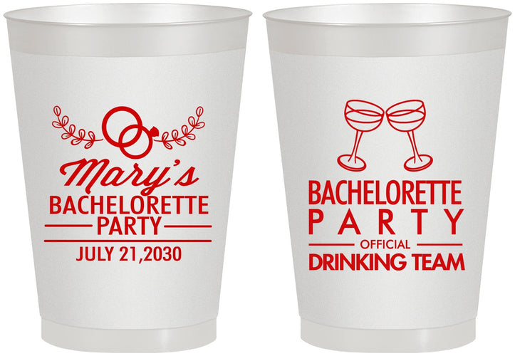 Personalized Bachelorette 8 oz Frosted Cups - Official Drink Team | 60017