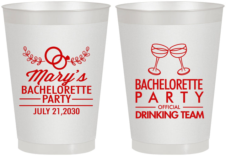 Personalized Bachelorette 8 oz Frosted Cups - Official Drink Team | 60017