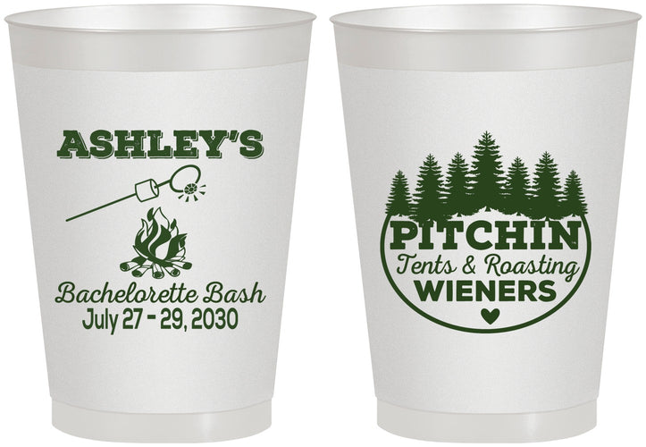 Personalized Bachelorette 8 oz Frosted Cups - Camping | 60018