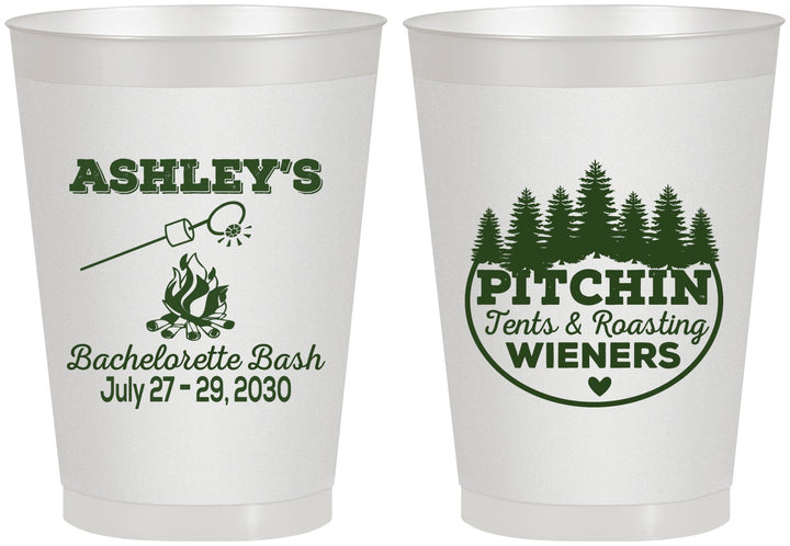 Personalized Bachelorette 8 oz Frosted Cups - Camping | 60018