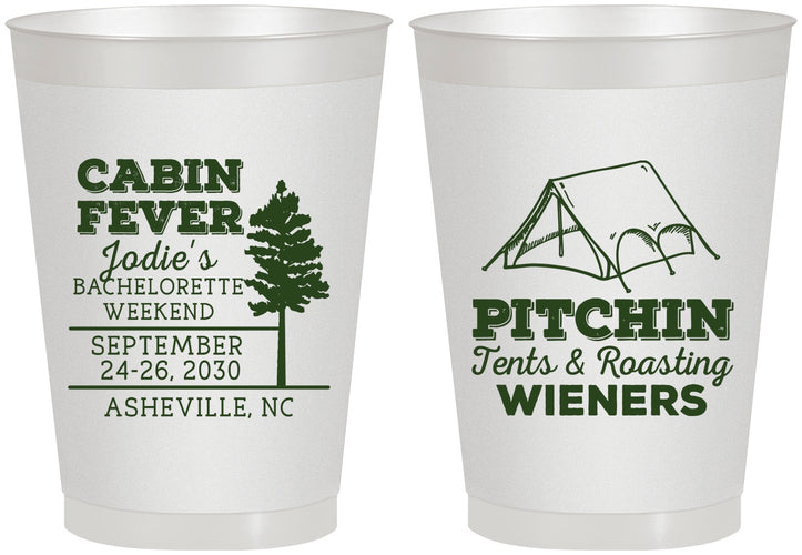Personalized Bachelorette 8 oz Frosted Cups - Camping | 60019