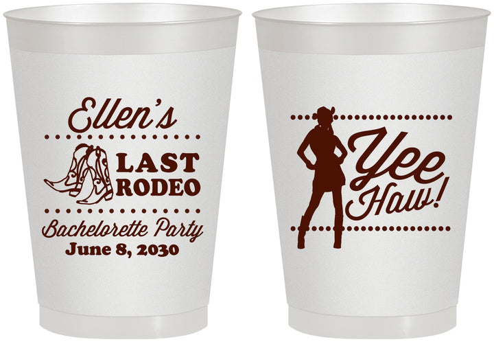 Personalized Bachelorette 8 oz Frosted Cups - Last Rodeo | 60021
