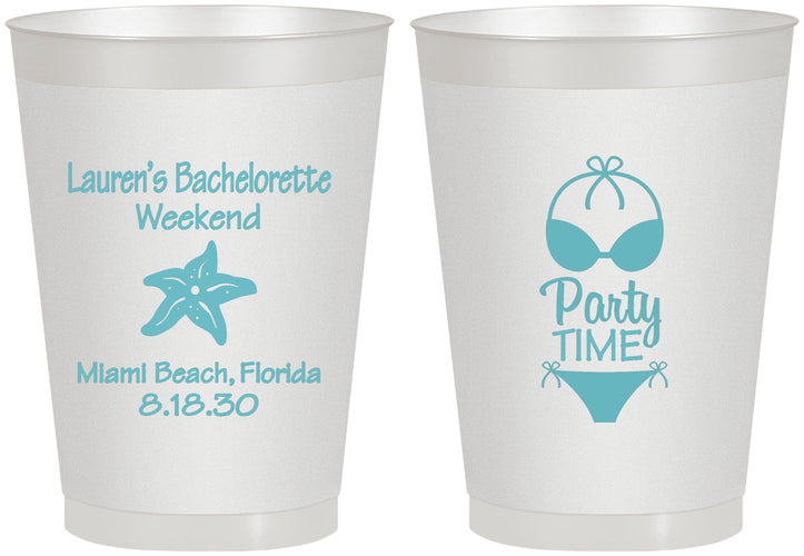 Personalized Bachelorette 8 oz Frosted Cups - Bikini | 60027