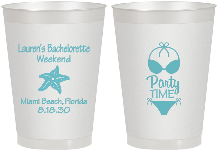 Personalized Bachelorette 8 oz Frosted Cups - Bikini | 60027