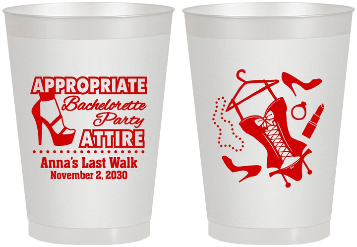 Personalized Bachelorette 8 oz Frosted Cups - Last Walk | 60032