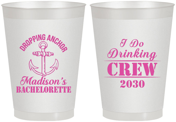 Personalized Bachelorette 8 oz Frosted Cups - I Do Drinking Team | 60038
