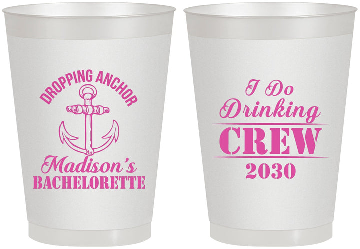 Personalized Bachelorette 8 oz Frosted Cups - I Do Drinking Team | 60038