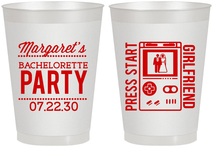 Personalized Bachelorette 8 oz Frosted Cups - Video Games | 60039