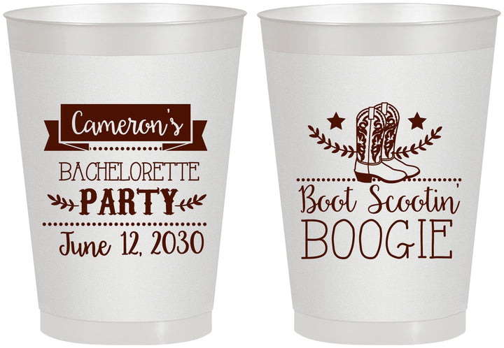 Personalized Bachelorette 8 oz Frosted Cups - Cowgirl | 60040