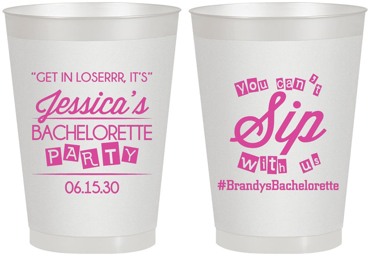 Personalized Bachelorette 8 oz Frosted Cups - Cant Sip With Us | 60050
