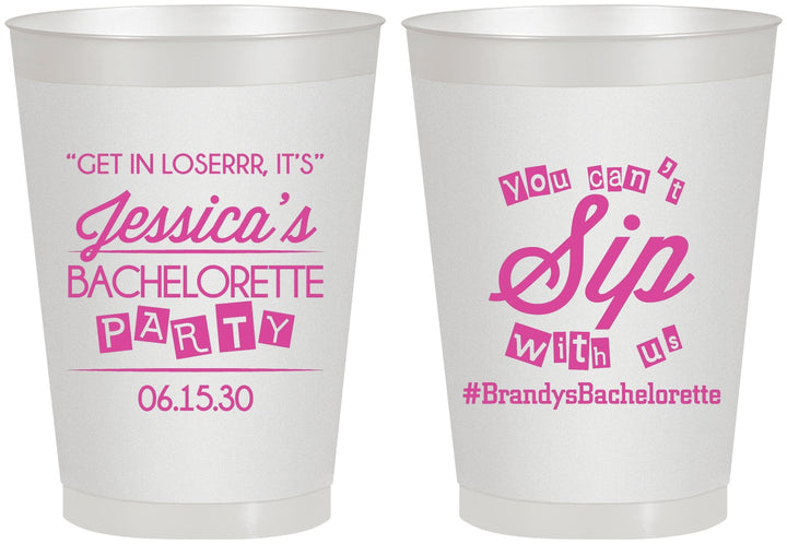 Personalized Bachelorette 8 oz Frosted Cups - Cant Sip With Us | 60050
