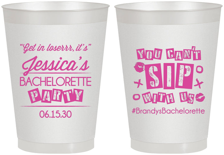 Personalized Bachelorette 8 oz Frosted Cups - Cant Sip With Us | 60051
