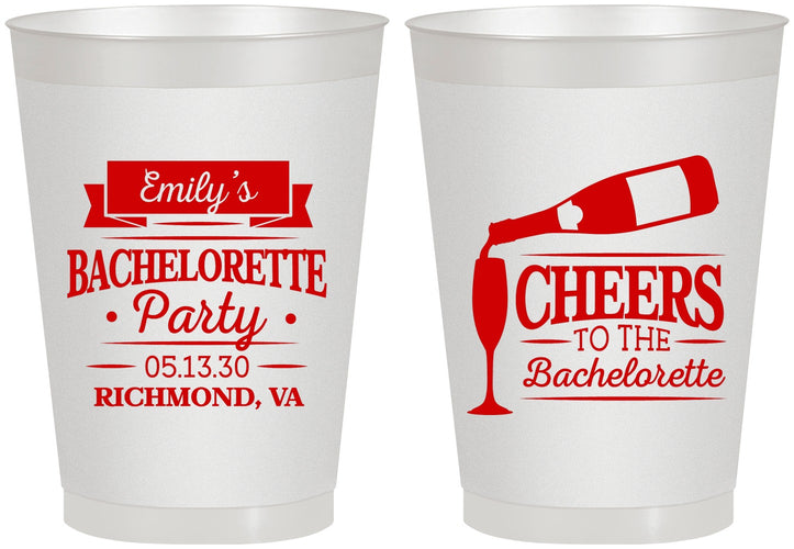 Personalized Bachelorette 8 oz Frosted Cups - Cheers | 60052