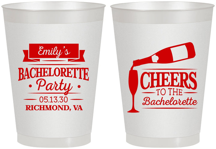 Personalized Bachelorette 8 oz Frosted Cups - Cheers | 60052