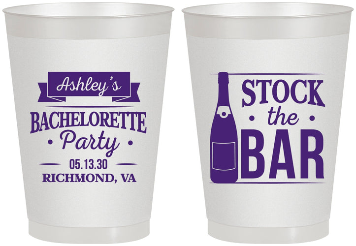 Personalized Bachelorette 8 oz Frosted Cups - Stock The Bar | 60053
