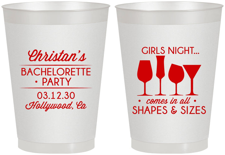 Personalized Bachelorette 8 oz Frosted Cups - Girls Night | 60054