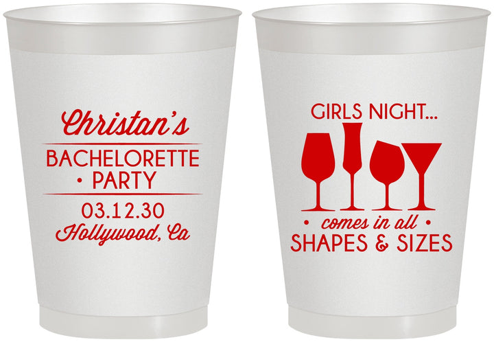 Personalized Bachelorette 8 oz Frosted Cups - Girls Night | 60054