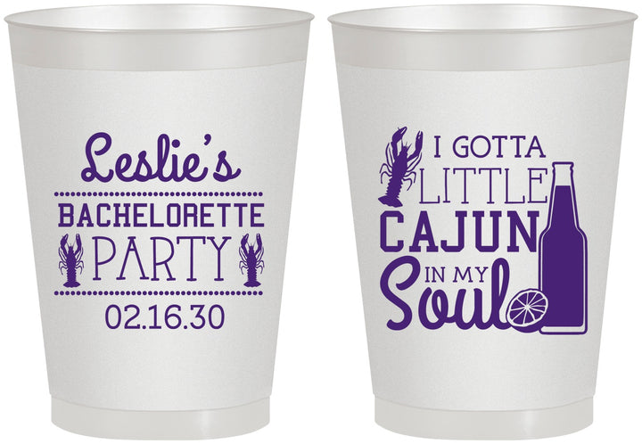 Personalized Bachelorette 8 oz Frosted Cups - Little Cajun In My Soul | 60058