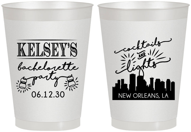 Personalized Bachelorette 8 oz Frosted Cups - New Orleans | 60066