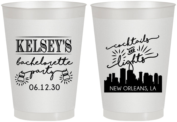 Personalized Bachelorette 8 oz Frosted Cups - New Orleans | 60066