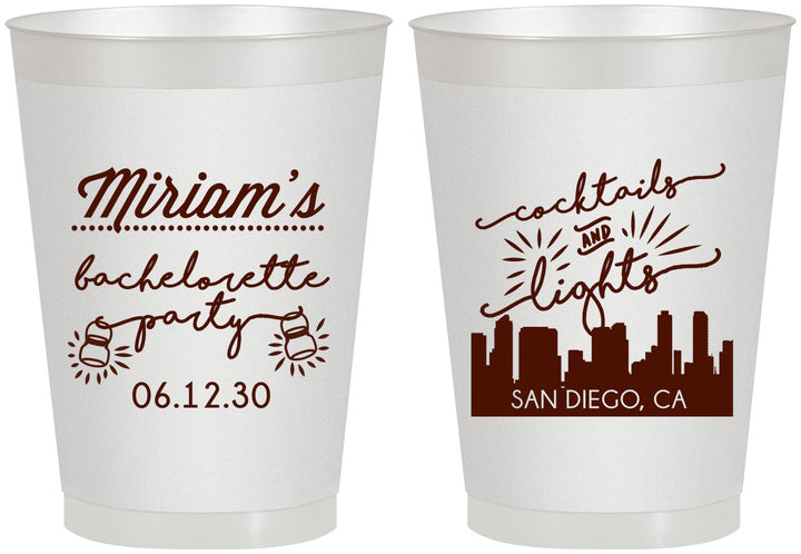 Personalized Bachelorette 8 oz Frosted Cups - San Diego | 60067