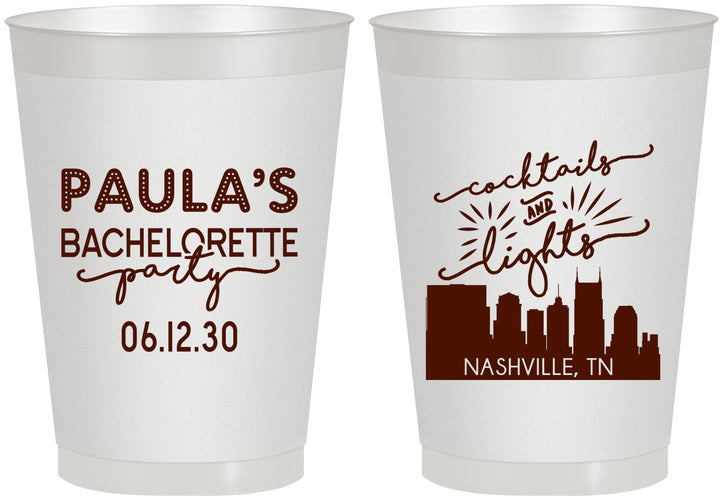 Personalized Bachelorette 8 oz Frosted Cups - Nashville | 60068